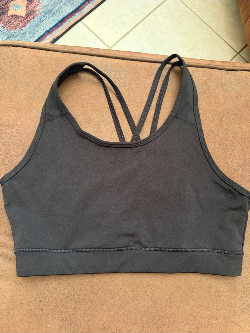 Pop Fit Black Strappy Women's Sports Bra - Comfortable Support Sz XL new